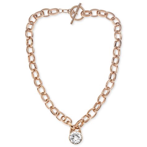 michael kors padlock toggle necklace rose golden|Crystal Padlock Rose Gold.